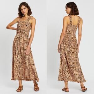 Faithfull The Brand Saint Tropez Midi Dress Wyldie Animal size xs